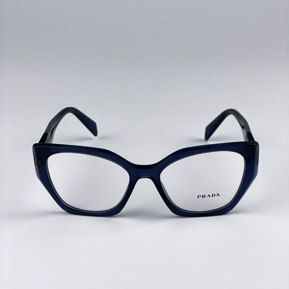 Prada PR18WVā08Q1O1 Eyeglasses Dark Blue Crystal Cat Eye Women - Picture 7 of 13
